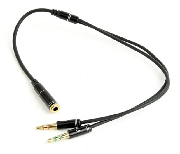 Gembird Adapter audio 4PIN do 2x3.5mm mini Jack męski, czarny - 1351661 - zdjęcie 2